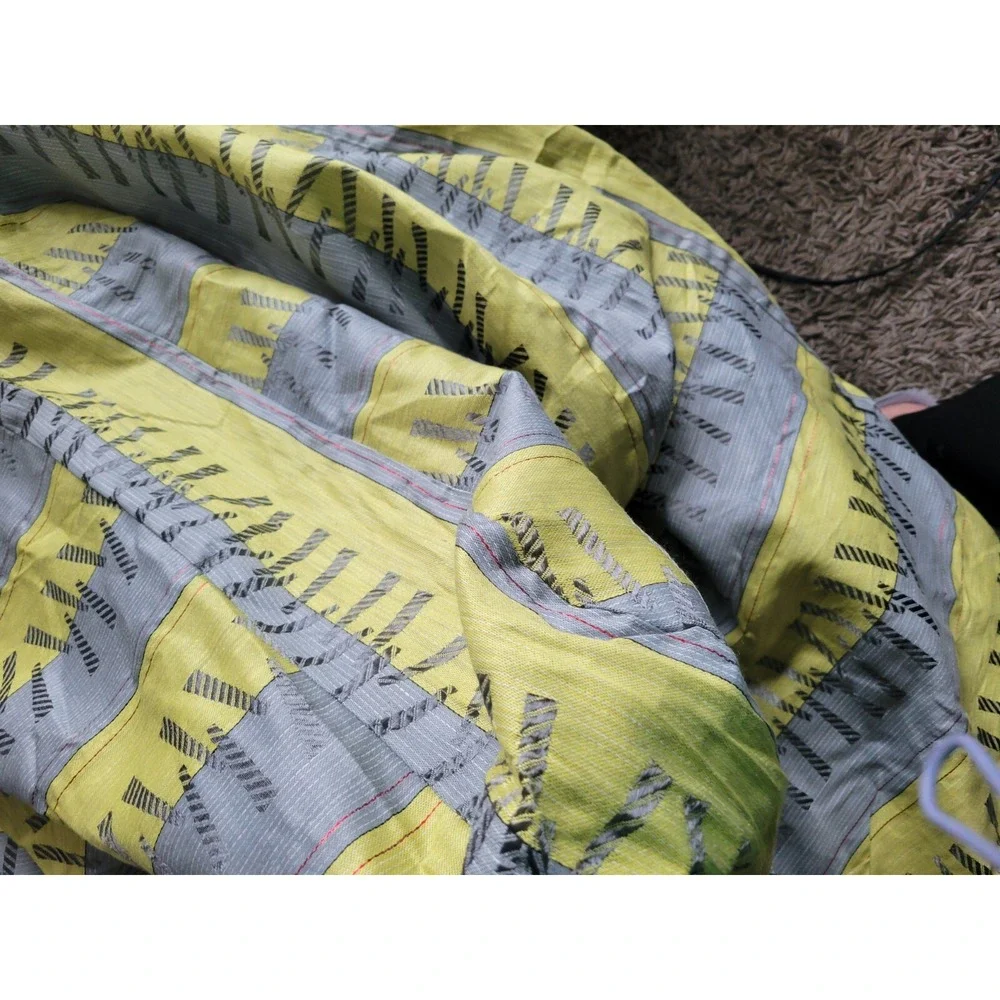 Vintage Mcm Mattress Ticking Cover‎ New Old Stock Abstract Yellow Stripe